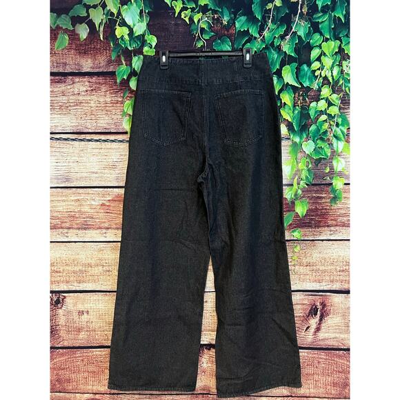 Fashion Nova Daring Drop Waist Baggy Jeans Y2K Wide Leg High Rise Black Wash NWT - Picture 9 of 9